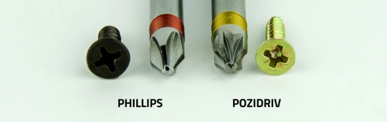Srovnání hlav šroubů PH2 a PZ2 pro výběr správného šroubováku.