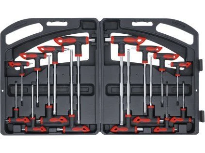 Sada torx klíčů v plastovém pouzdře pro montáž elektroniky.