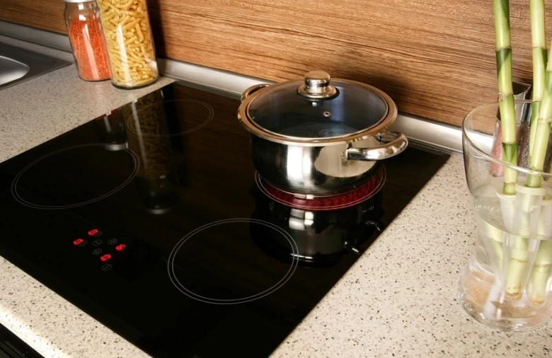 Pot on induction cooktop
