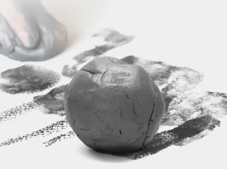 Graphite clay ball with smudges