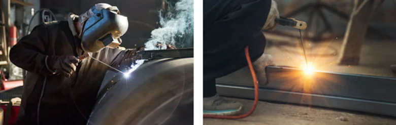 Svařování tenkého plechu elektrodou s výrazným obloukem.
