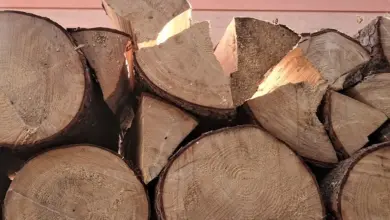 Skládané dřevo s viditelnými letokruhy pro článek o vlhkosti dřeva.