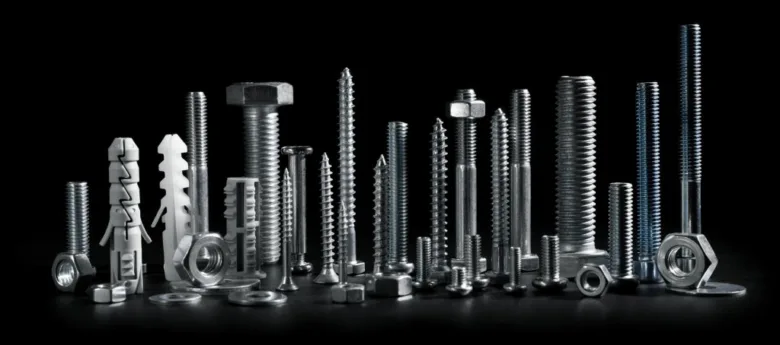 Assorted metal fasteners and screws