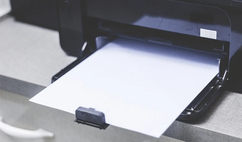 Printer outputting paper