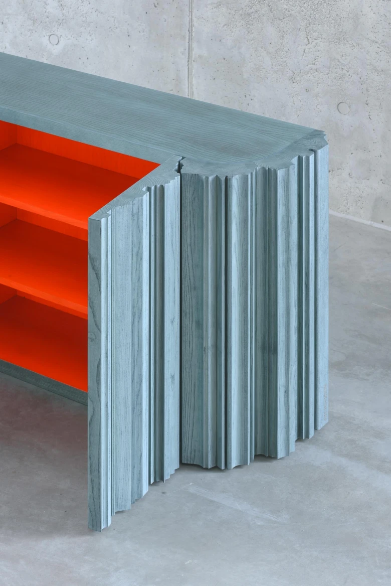 Wooden cabinet corner detail