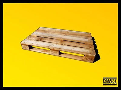 Wooden pallet on yellow background